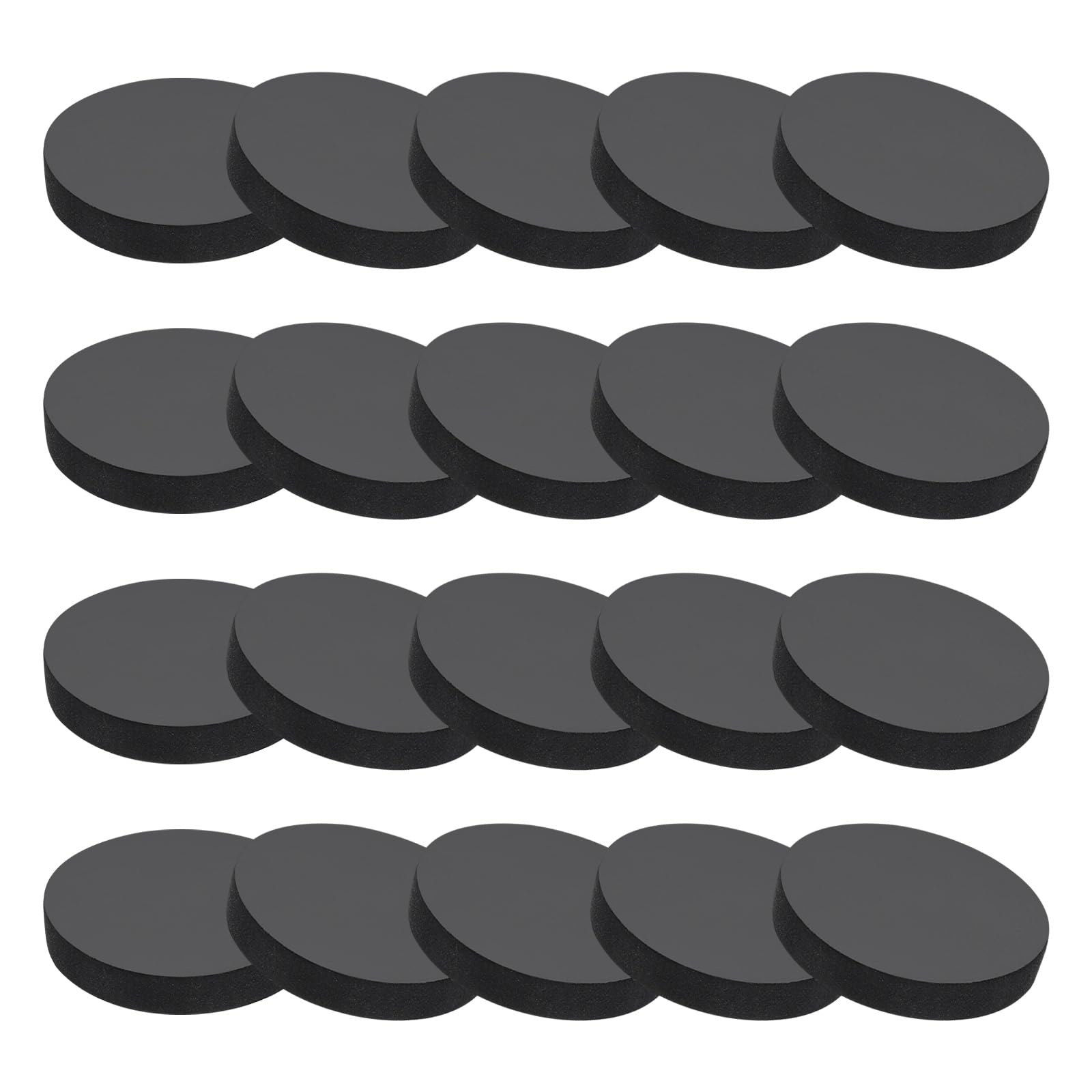 PATIKIL Rubber Solid Discs Washers, 20 Pcs 40mm OD x 6mm Thick Rubber Round Gasket Pad Bushings Spacer Washer for DIY Gasket Craft, Black