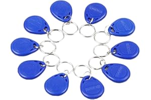 MENGQI-CONTROL Blue 100pcs 125Khz Proximity ID Card Chip TK EM 4100 RFID Tag Key Fob Keyfobs Keychain Ring Token for Access Control