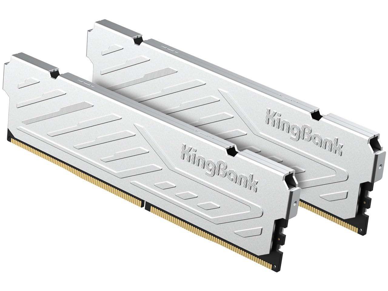 KingBank Computer Desktop Memory Ram DDR4 32GB(2x16GB) 3200MHZ CL16 1.35V XMP2.0 Overclocking with Heatsink for PC Gaming/Office/PS,Silver