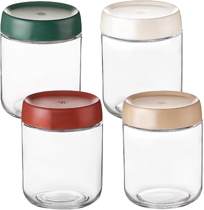 Eidoct 4-Pack 15.8oz Glass Jar with Leakproof Lids – Wide Mouth Mason Jars