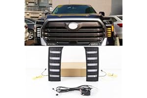 ECAHAYAKU Compatible With Toyota Tundra 2022-2025 White/Amber DRL Sequential Switchback Turn Signal Led Daytime Running Light Front Bumper Fog Lights Driving Lamp