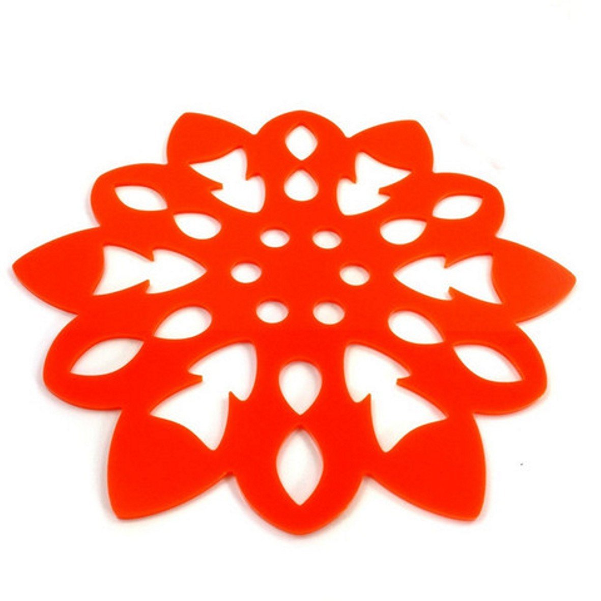 Super Cool Creations 4 Snowflake Orange Acrylic Coasters