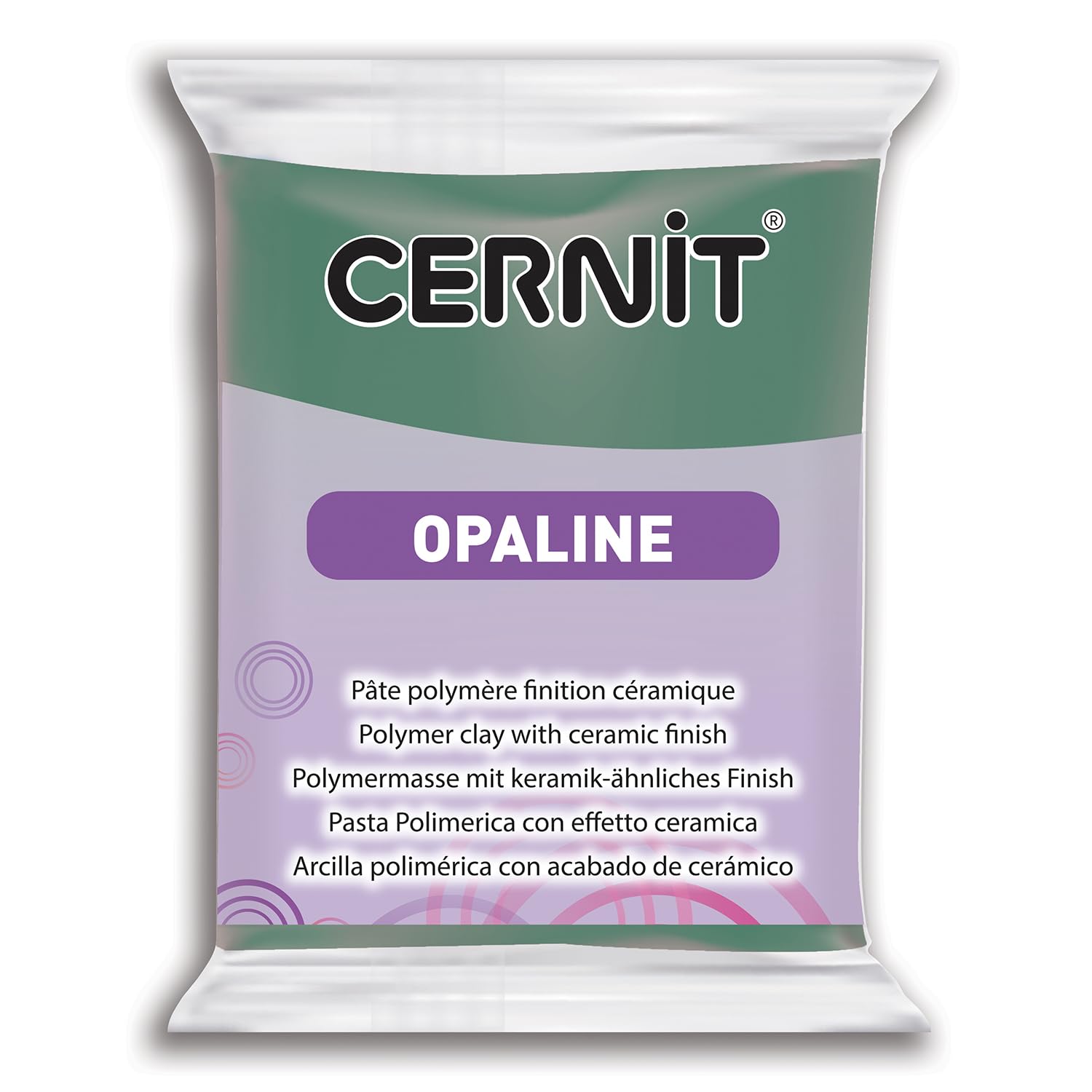 CERNIT CE0880056637C - A Packet of Opaline Effect Polymer Clay Block - Modelling and Baking Clay - Celadon Green Colour - 56 g Block - Manufactured in Belgium โ image 1