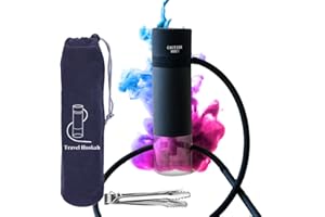 NEWBEECLASSIC Portable Hookah Set,Single Hose Water Pipe,Multi-Purpose Hookah Bowls,Smoking Accessories,Wind Cover.Mini Hookah Shisha,Car Hookah,To Go Hookah Cup. Travel Hookah.Shisha Hookah.Hooka (Black)