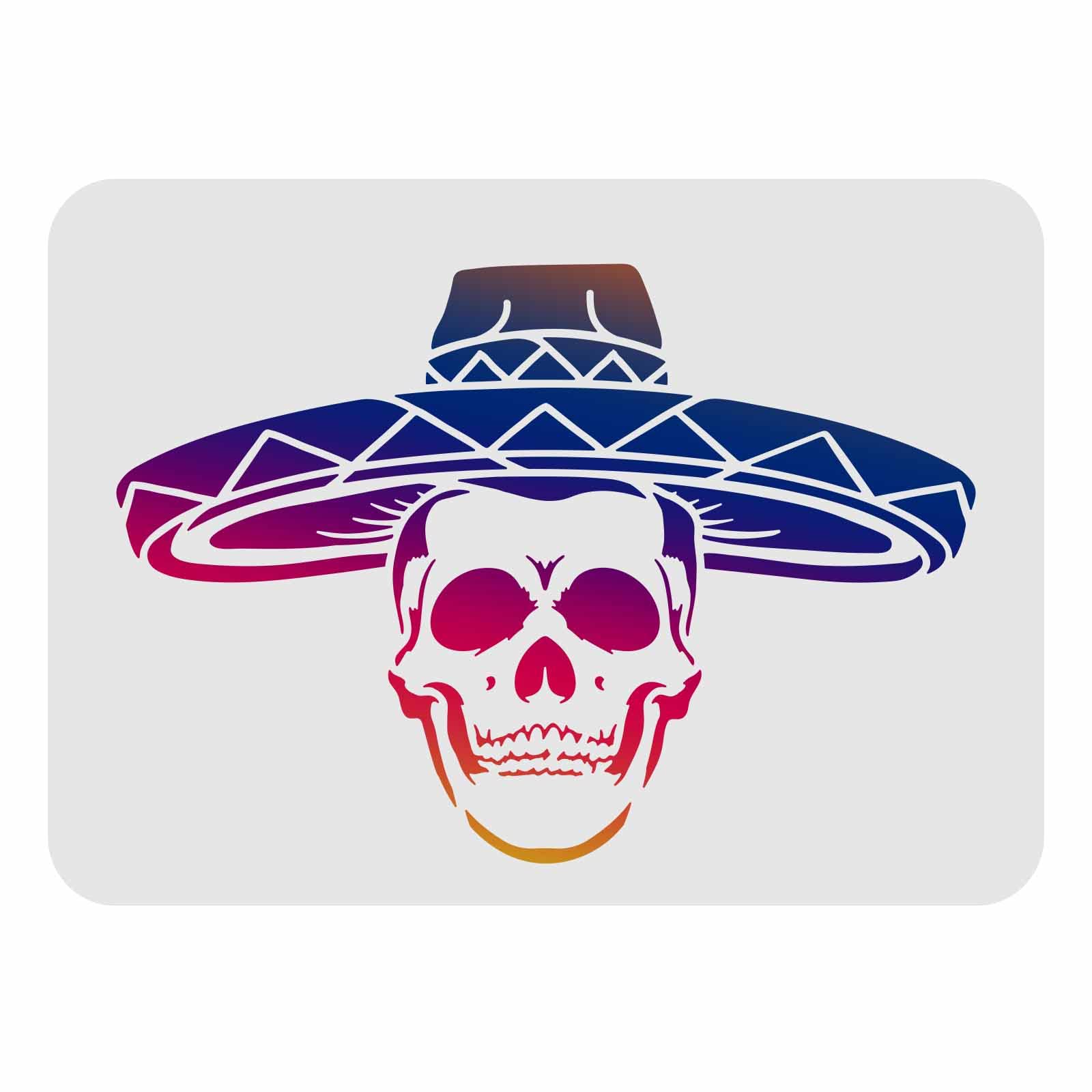 FINGERINSPIRE Mexican Skull Drawing Painting Stencils Templates 29.7x21cm Plastic Decoration Rectangle Stencils for Painting on Wood, Floor, Wall and Fabric