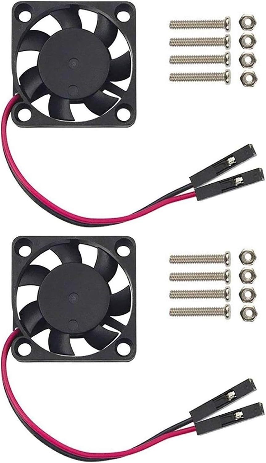 Easycargo Raspberry Pi 4 Fan 30x30x7mm, Raspberry Pi Cooling Fan Brushless 3.3-5VDC Quiet Fan for Raspberry Pi 4, 3, Pi 2, Pi B+, RetroFlag NESPI Case (30mmx30mmx7mm) (Black (2-Pack))