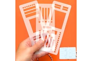 GENERIC Handmade Flexible Record Template, 3-Pack Planner Stencils Set for Journaling, Habit Trackers, Task Lists & Daily Planning, Compatible with Dot Grid Journals, Coils, Discs & Rings (A)