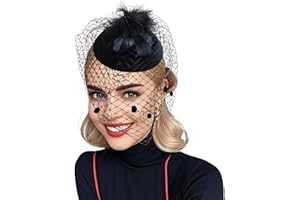 XINXIYAN Fascinator Hats for Women Tea Party Veil Feather Fancy Pillbox Hat 20s 50s