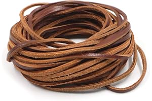 10 Yard Flat Genuine Leather Cord, 3 mm Leather Necklace Cord, Leather String Cord, Strip Cord Braiding String, Leather Lace 