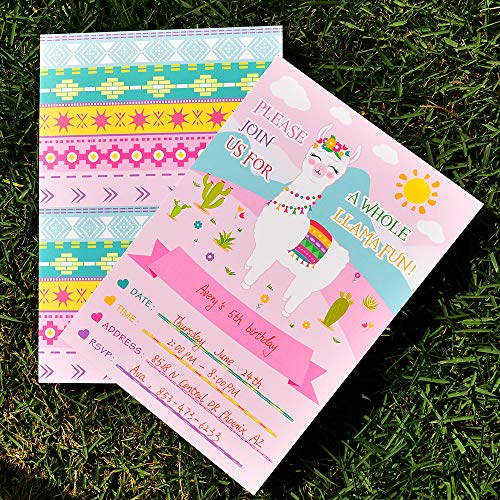 2 WERNNSAI+Llama+Party+Invitations+Envelopes