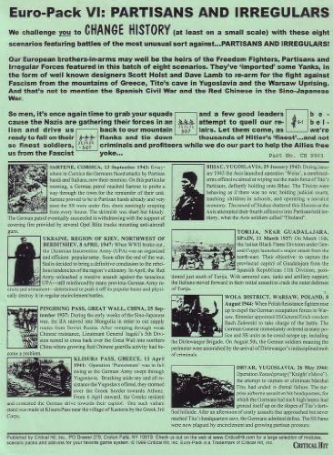 ASL: Euro-Pack VI, Partisans &amp; Irregulars, Module for ASL Advanced Squad Leader