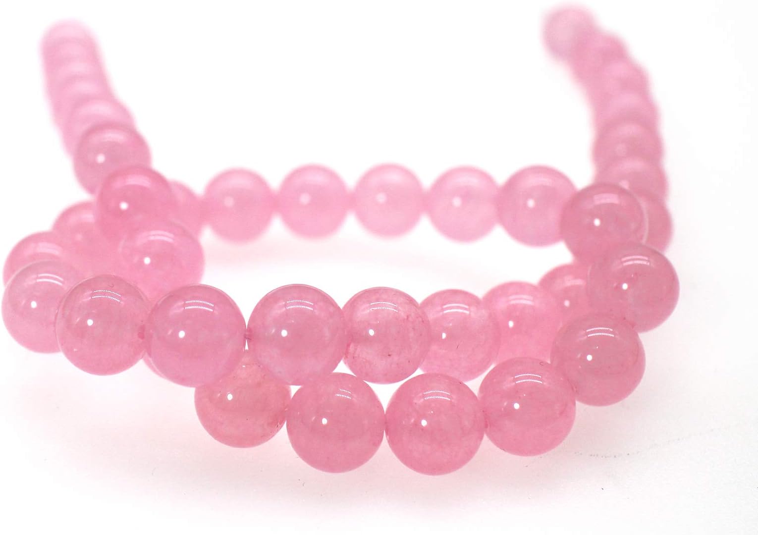 Chalcedony Beads Natural Stone Beads Round Smooth Beads Loose Beads for Jewelry Making DIY Handmade 15" 1 Strand per Bag(8mm, 13 Pink)