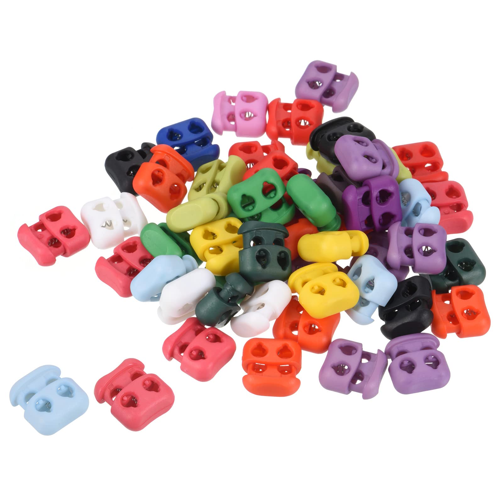 PATIKIL Cord Locks Assorted, 50 Pack Oval Spring Toggle Stopper for Drawstring Bag Shoelaces