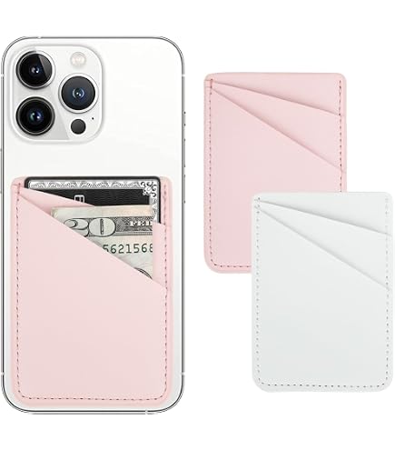 20-Pack Leather Phone Back Card Holders - Sublimation Ready DIY Craft Pockets (4 Colors)