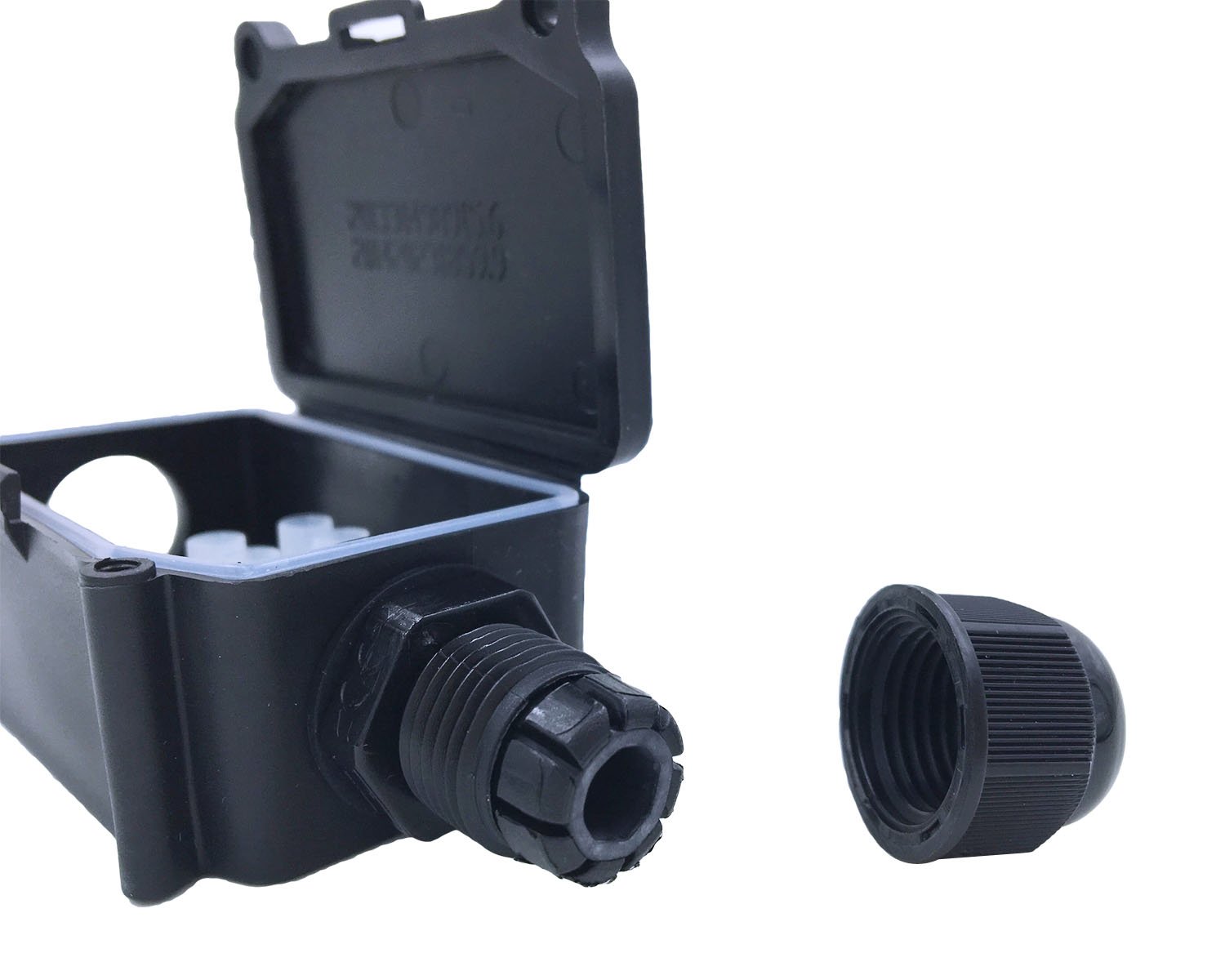 COOLWEST Waterproof Junction Box Outdoor 2 Cable PG9 Black Plastic IP66