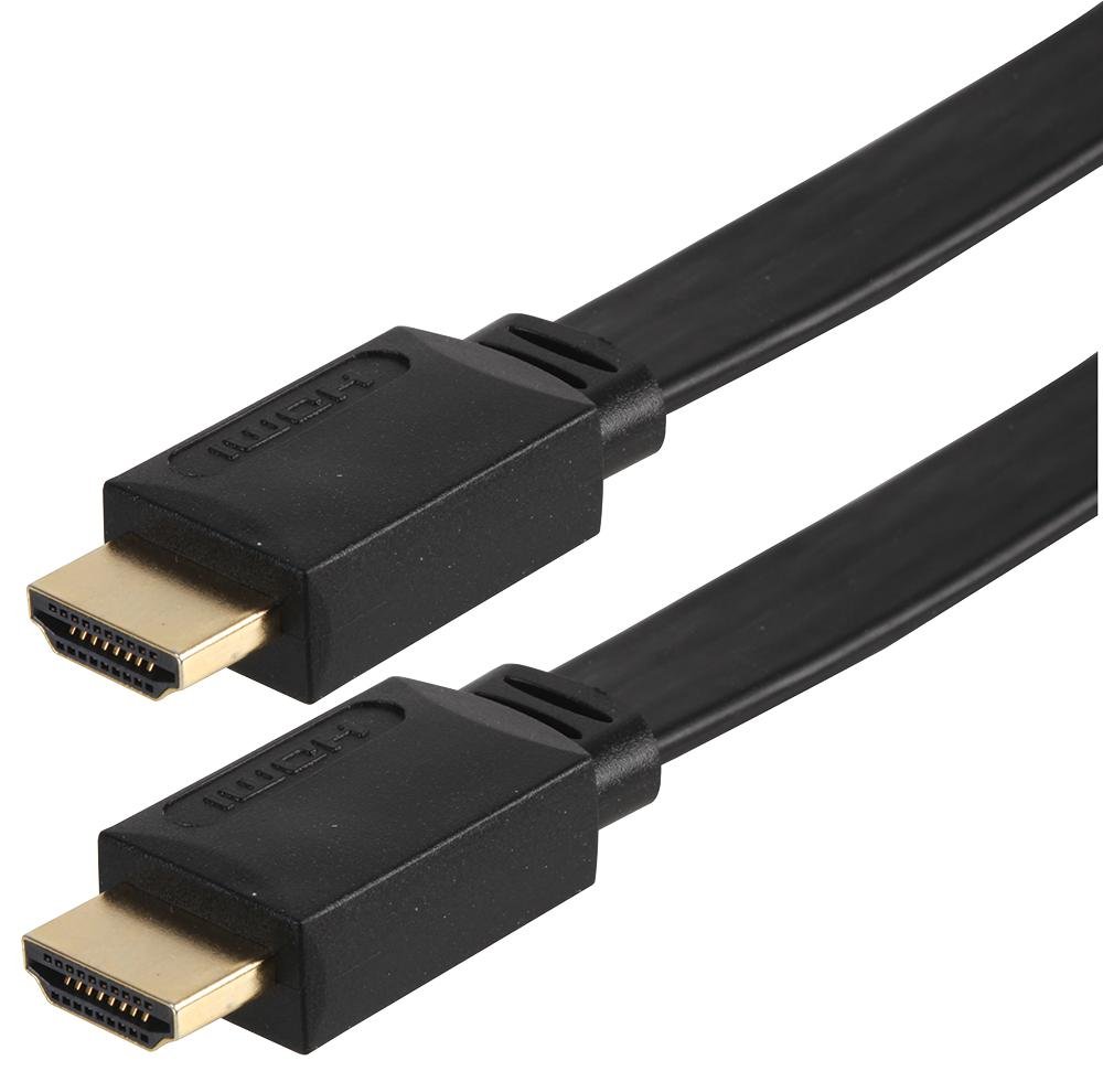 Pro Signal PSG91323 High Speed HDMI Lead, Male to Male, Flat Low Profile Cable, Gold Plated, 7 m, Black
