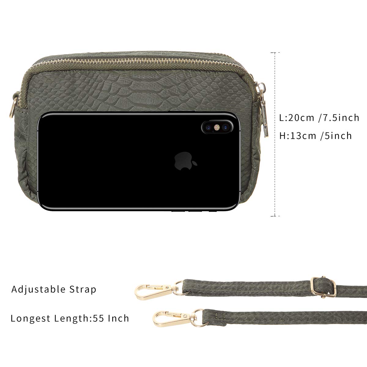 Small Crossbody Purse for Women with Shoulder Strap,TENXITER Fashion Phone Purse Bag for Girl (Green)