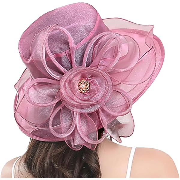 2677 Women Kentucky Organza Sun Visor Cap Ladies Flowers Fascinators Travelwant Women Kentucky Derby Hat Organza Hats Two Wear  main image 3