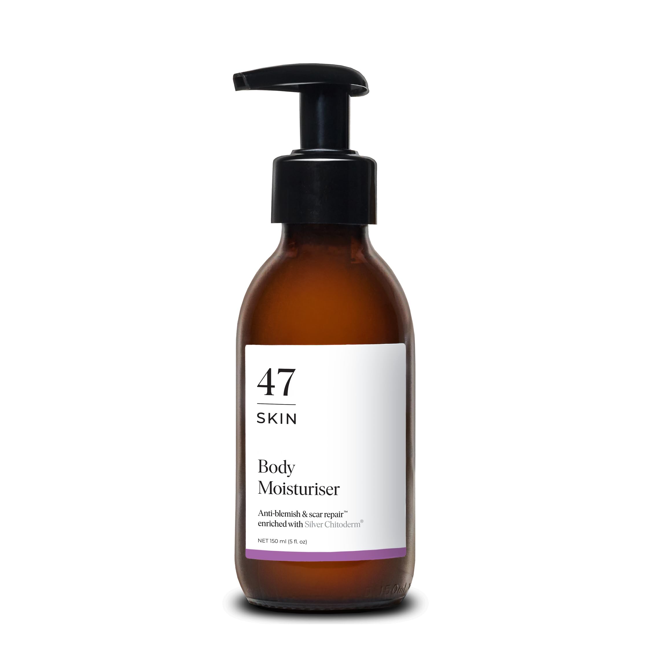 47 Skin Anti-blemish & scar repair Body Moisturiser enriched with Silver Chitoderm for All Skin Types, Clear Skin Moisturiser, 150ml