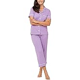 PajamaGram Cotton Pajamas For Women - Capri Pajamas For Women Set, 100% Cotton