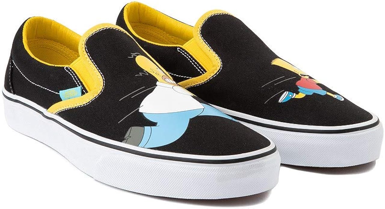 vans x the simpsons slip on homer and bart skate shoe