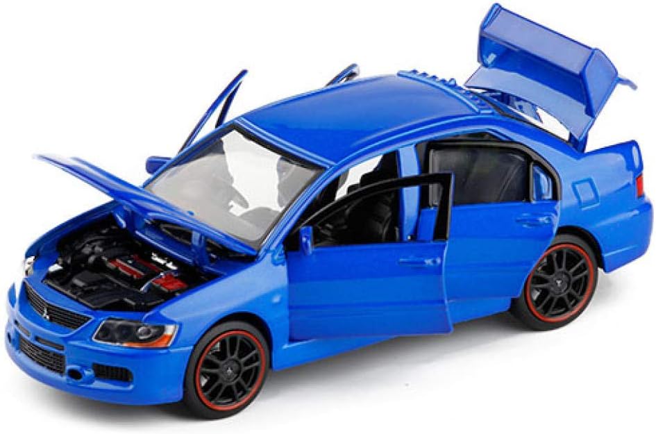 HCBYJ Car Model Kit 1/32 Mitsubishi Lancer EVO IX 9 RHD Diecast Model Car Toys for Kids Gifts