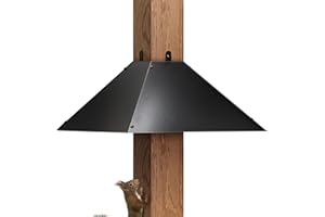 AELOER Metal Squirrel Baffle for 4x4 Wooden Pole, Squirrel Deterrent Guards for Bird Feeders Mount on Outside Wooden Pole, 17 inch Squirrel Stopper to Deter Raccoons, Black