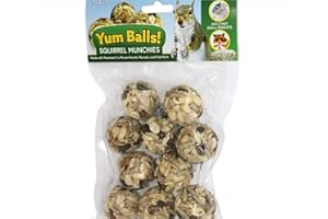 EXOTIC NUTRITION Yum Balls! - Squirrel Munchies - Healthy Natural Treat with Nuts & Seeds - Squirrels, Chinchillas, Prairie Dogs, Degus, Rats, Hamsters, Rabbits, Guinea Pigs, Gerbils and Other Small Pets