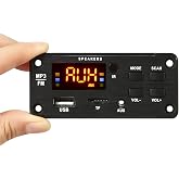 Bluetooth MP3 Decoder Board for Auto Upgrade,BT 5.0 Dual Decoding | ABS Mat,Aux USB Tf Fm Support,Pwr off Mem Module with Remote for Car Audio DIY Builders,DC 6v-12v,Black,3.62x1.61x0.83in