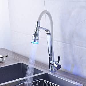 Cromado Luz Led Latón macizo Fregadero de la vasija Mezclador Grifo