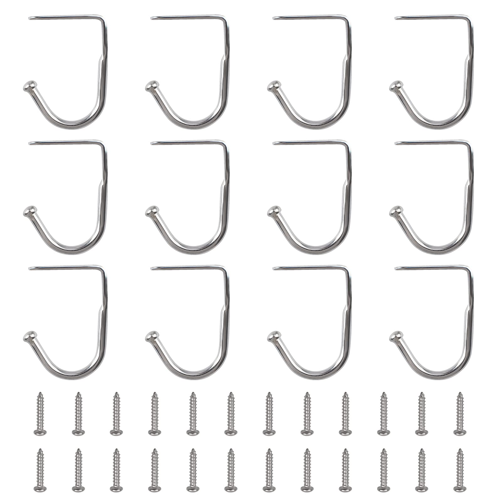 UFURMATE Under Cabinet Hook, 12Pcs Under Cabinet Mug Holders Metal Under Shelf Coat Hooks Utensil Storage Hangers for Kitchen Bathroom Cabinet (Galvanized Silver) — image 1
