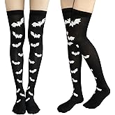 IMERAGO 2 Pairs Thigh High Stockings Knee High Socks for Women Girls Long Socks for Halloween Cosplay Party Festival