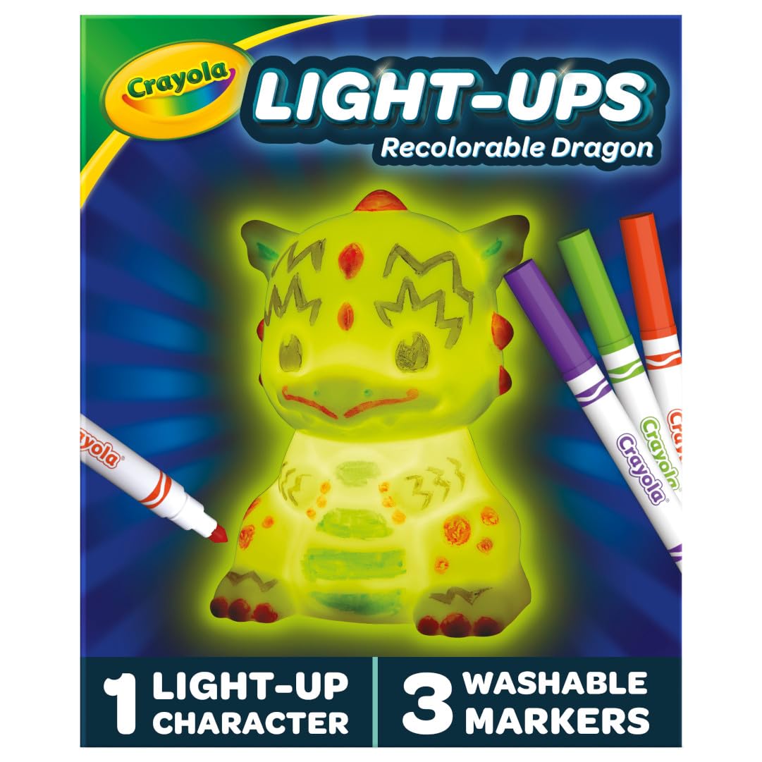 Crayola Light Ups Dragon, Reusable Holiday Craft, Light Up Toy, Indoor Holiday Decor, Toys for Kids, Arts & Crafts, Dragon Gift, 4+