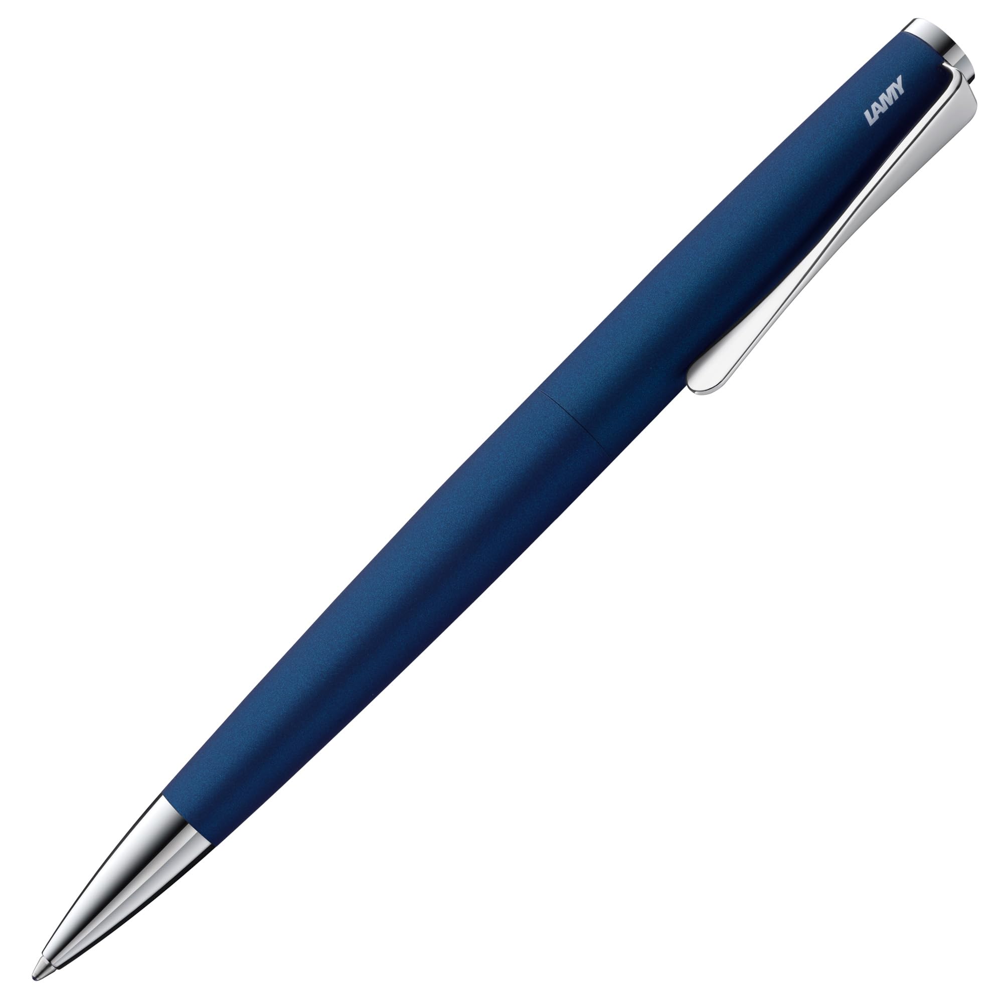 Lamy studio imperialblue - ballpoint pen in elegant stainless steel casing - with propeller-shaped clip - incl. giant refill M 16 in line width M in black — image 1