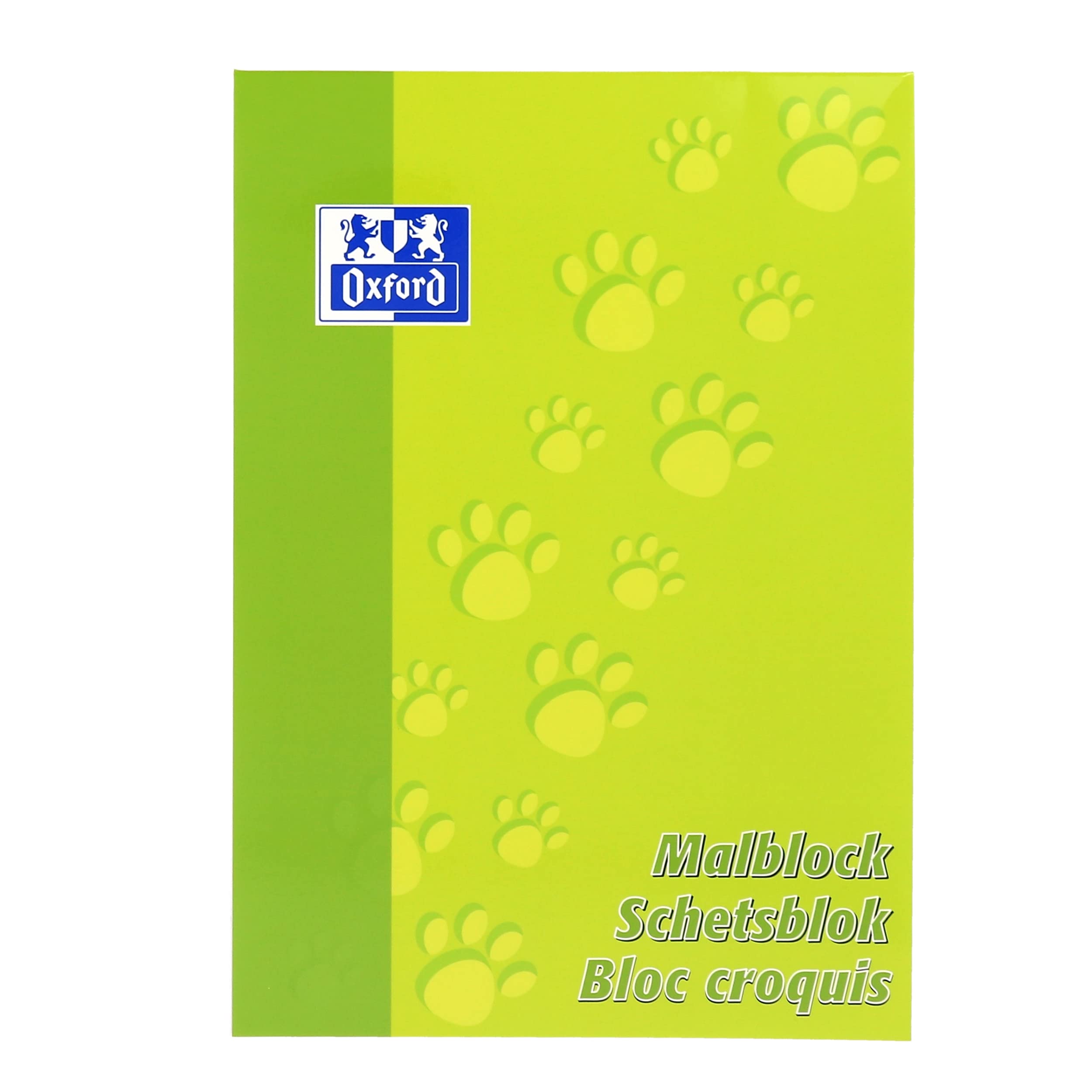 Oxford 100050303 A4 Notepad 100 Blank Sheets 90 g/m² Optik Paper Pack of 5 Light Green Cover