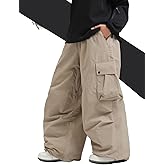 SKINOWBD Mens Snowboard Pants Baggy Snow Pants Waterproof Ski Bibs Women Insulated Overalls