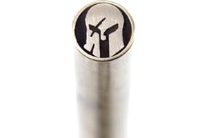 EZSMITH Mosaic Pin - (0.250 (1/4) Inch Diameter) - (Spartan Helmet) - (MP-1016BB-250) - (Brass Outer)(Brass Inner) - Decorative Knife Handle Pins and Rods for Fixed Blade Knives