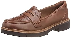 Clarks Women's Oxfords Loafer, Tan Leather, 38 EU