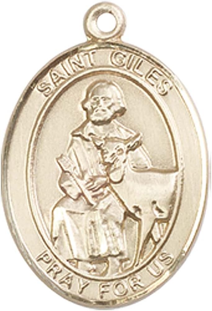 14ct Gold St. Giles Medal. Patron Saint of Cancer Patients Amazon.co.uk Clothing