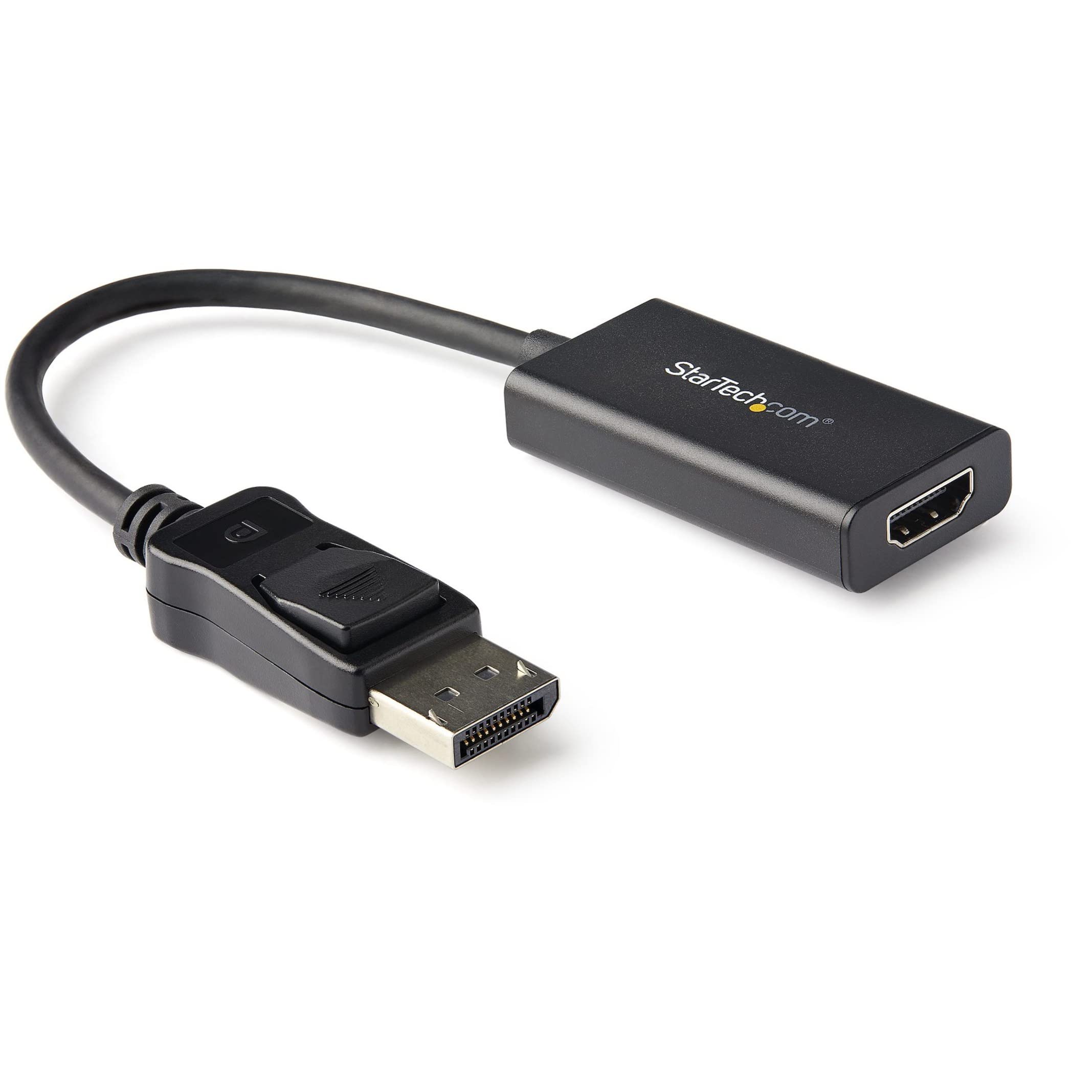 StarTech.com DisplayPort to HDMI Adapter - 4K 60Hz HDR10 Active DisplayPort 1.4 to HDMI 2.0b Video Converter - 4K DP to HDMI Adapter Dongle for Monitor/Display/TV - Latching DP Connector (DP2HD4K60H)