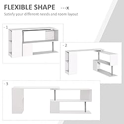 HOMCOM 55" 360° Rotating Corner Computer Desk