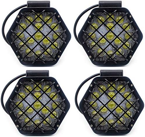 FUSKANG 48W Mesh Work Light Led Headlights SUV Spot Beam Driving Fog Lights For Rzr ATV UTV Truck Boat Motorcycle Modified Headlights Lighting Inspection Light (Color : 4 pcs)