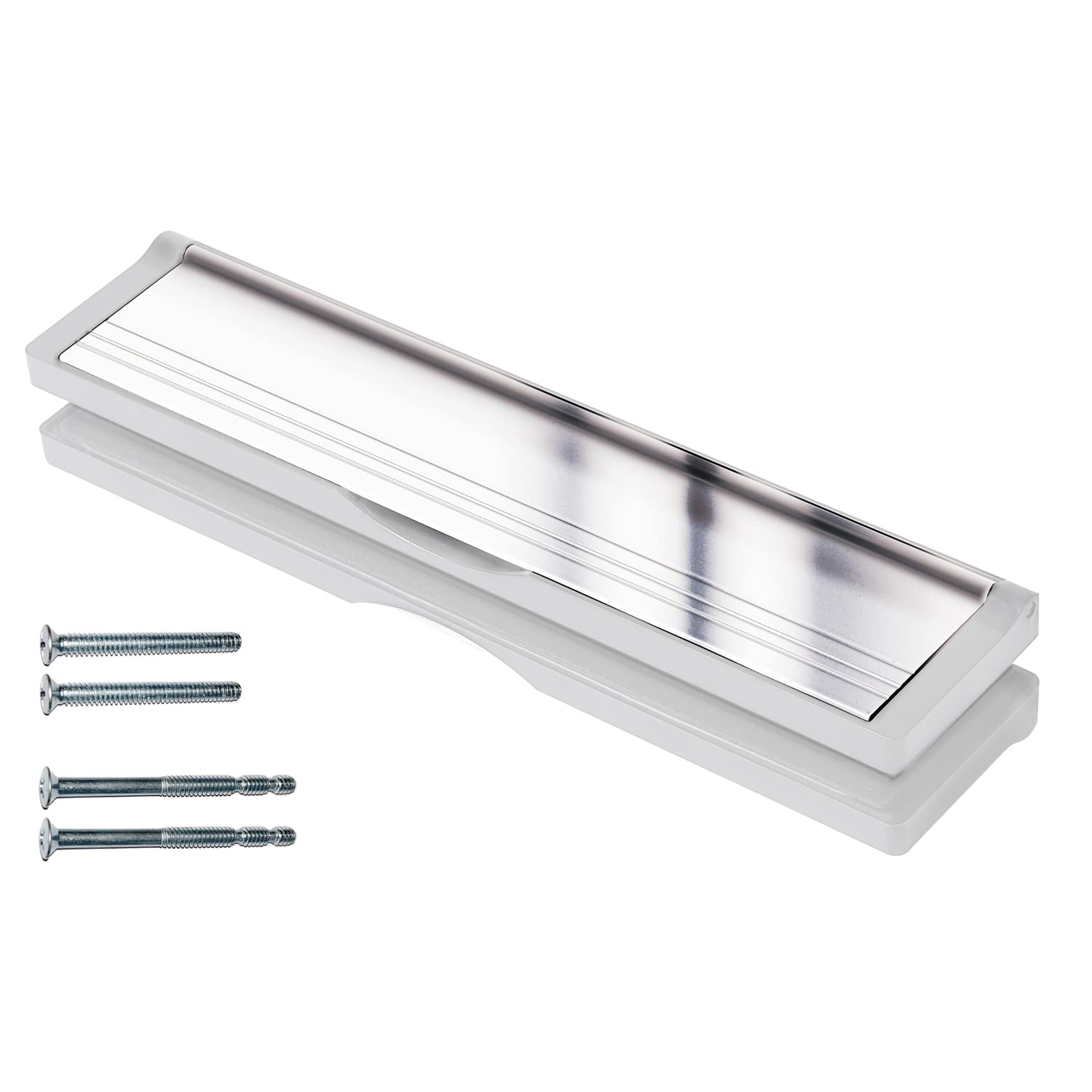 Keypak 12" (30.6cm) Sleeved Letter Box - For 40-80mm Door Thickness, Anti-Snap Flap, Internal Draught Excluder, Adjustable Letterbox for UPVC Composite Wood Doors (Silver/Polished Silver)