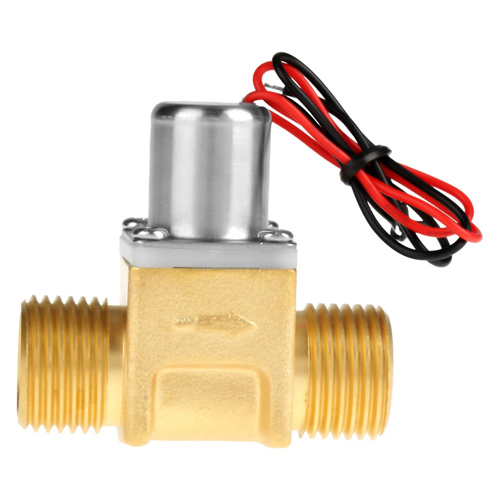 DC3.6V 1/2" Solenoid Valve Electromagnetic Pulse Water Lacquer Copper Yellow
