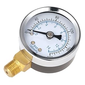 Segolike 1.5 Face Air Oil Water Pressure Gauge 1/8 NPT 0-200 PSI Manometer 0-14 Bar