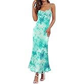 ZESICA Womens Summer Floral Spaghetti Straps Maxi Dress 2026 Sleeveless Square Neck Bodycon Beach Boho Long Dresses