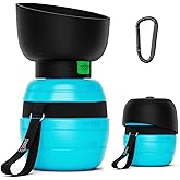 Pecute Portable Dog Water Bottle, 2 in 1 Cat Dog Travel Water Bottle Bowl Leakproof with Double Seal, BPA Free, Lightweight, 