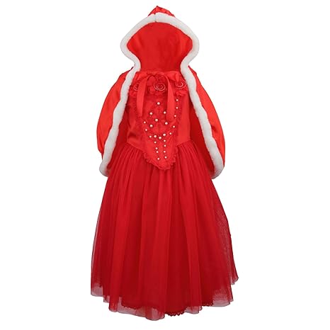 discoball Mädchen Elsa Kleid Eiskönigin Cinderella Prinzessin Kostüm mit Umhang für Karneval Weihnachten Halloween Cosplay Pa