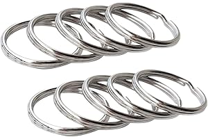 HOAOOO Key Ring/Key Chain, Split Round Metal Silver Keyring for Home/Car/Outdoor/Arts/Lanyards/CraftsKeys Organization (100 Pack 1.25 inches)