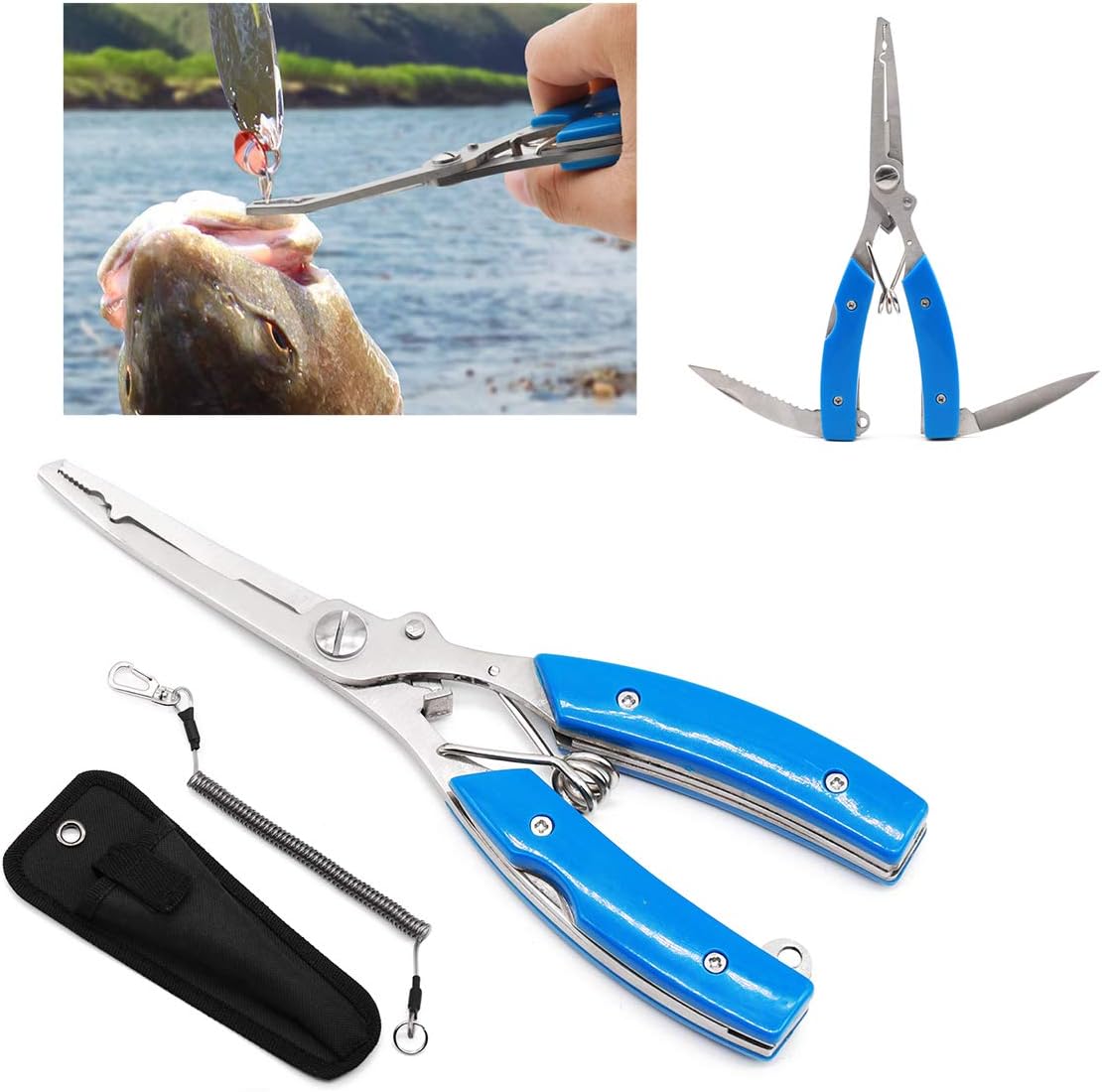 XBLACK Fishing Tool Kit Fishing Pliers Fish Gripper Fishing Scale Fish Grip Tools Set Saltwater Resistant Fishing Gear (Simple Set) : Sports & Outdoors